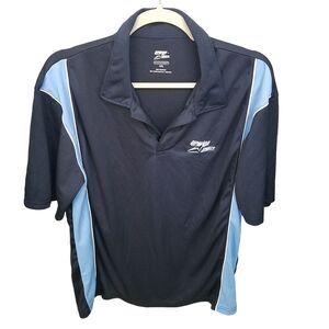 Upward Sports Mens Sz AXL Blue Black Solid Short Sleeve Hydrovent Polo Shirt
